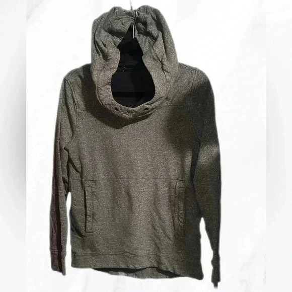 Lululemon grey breathable cotton blend hooded  long sleeve yoga run sweatshirt 4 - Picture 2 of 3
